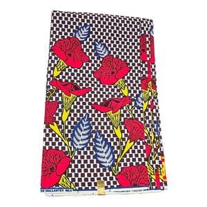 Hollantex 6 Yard Floral Print Fabric Flower Design Red Yellow Blue Cotton New